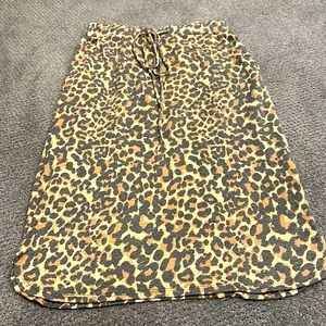 Leopard Cotton Pencil Skirt